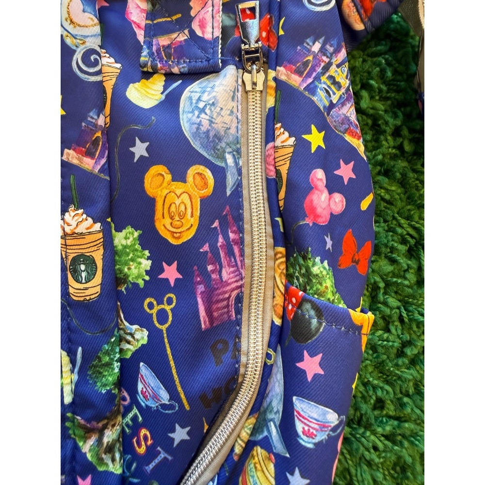 Disney Parks Backpack  Large Blue Excellent Park Hopper Best Day Ever Print - Picture 7 of 10